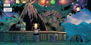 Krakoa Green Lagoon Comic Scene Wallpaper