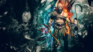 Kratos And Atreus Charging Into Battle In God Of War Wallpaper