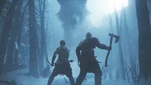 Kratos And Atreus, The Fearless Duo From God Of War Wallpaper