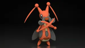 Kricketune Pokemon On Black Background Wallpaper