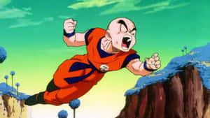 Krillin Flying In Action Dragon Ball Z Wallpaper