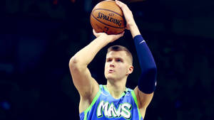 Kristaps Porzingis Free Throw Wallpaper