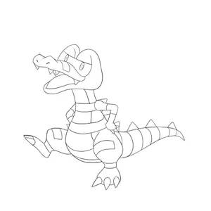 Krokorok Walking Sketch Wallpaper