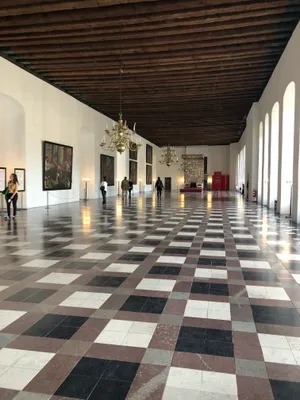 Kronborg Castle Black And White Tiles Wallpaper