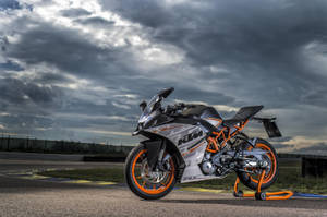 Ktm Duke 390 At Speedway Wallpaper