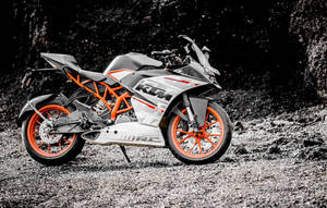 Ktm Duke 390 Rocky Landscape Wallpaper