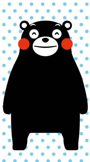 Kumamon Blue Polka Dots Wallpaper