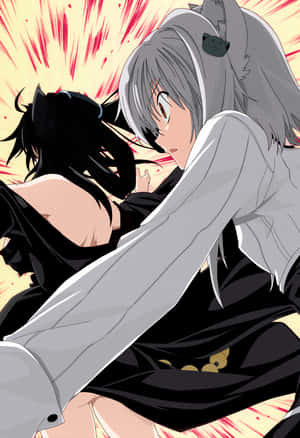 Kuroka_ Toujou_ Anime_ Action_ Scene Wallpaper