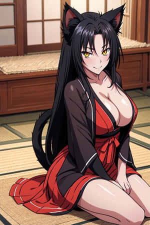 Kuroka_ Toujou_ Anime_ Character Wallpaper