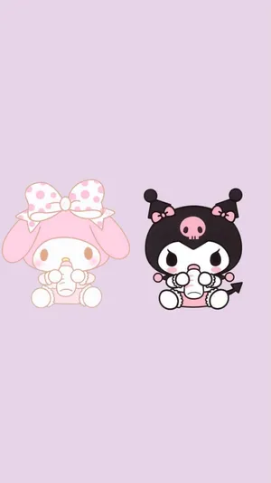 Kuromi And My Melody: Best Friends In A Magical World Wallpaper