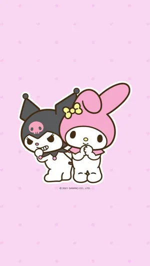 Kuromi And My Melody: Best Friends In A Magical World Wallpaper