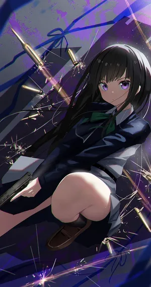 Kuromi Anime Girl Action Pose Wallpaper