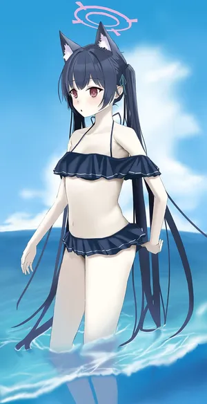 Kuromi Anime Girl Beachside Wallpaper