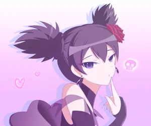 Kuromi Anime Girl Pensive Pose Wallpaper