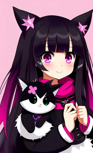 Kuromi Anime Girland Plushie Wallpaper