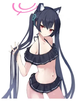 Kuromi Anime Girlin Black Ruffle Outfit Wallpaper