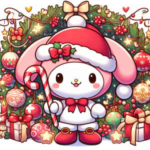Kuromi_ Christmas_ Celebration_ Art Wallpaper