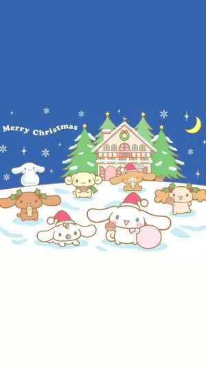 Kuromi Christmas Celebration Illustration Wallpaper