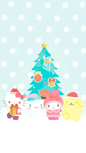 Kuromi_ Christmas_ Celebration_with_ Friends Wallpaper