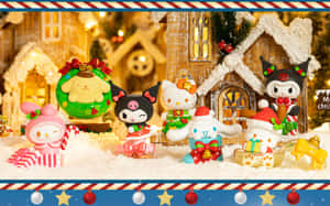 Kuromi Christmas Celebrationwith Friends Wallpaper