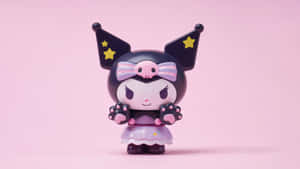 Kuromi Figure Pink Background Wallpaper