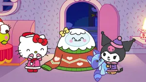 Kuromi_ Hello_ Kitty_ Christmas_ Celebration Wallpaper