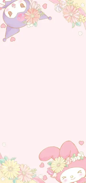 Kuromi Iphone My Melody Flower Aesthetic Wallpaper