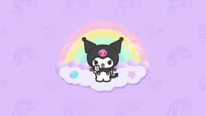 Kuromi Kawaii Enjoying A Delicious Dessert Wallpaper