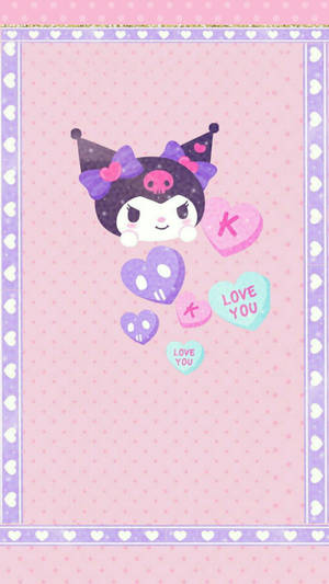 Kuromi Love You Pastel Art Wallpaper