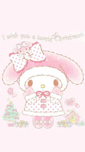 Kuromi Lovely Christmas Wishes Wallpaper