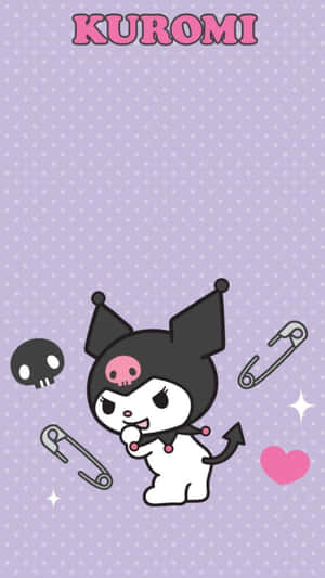 Kuromi Pattern Illustration Wallpaper