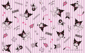 Kuromi Pattern In Lavender Wallpaper