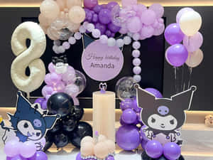 Kuromi Themed Birthday Decoration Wallpaper