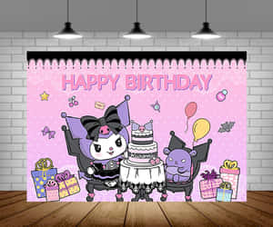 Kuromi Themed Birthday Party Backdrop Wallpaper