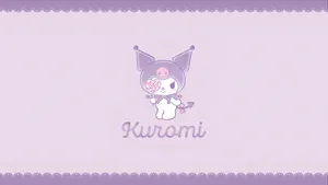 Kuromi With Lollipop Wallpaper Wallpaper