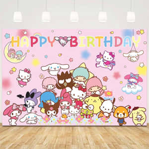 Kuromiand Friends Birthday Banner Wallpaper