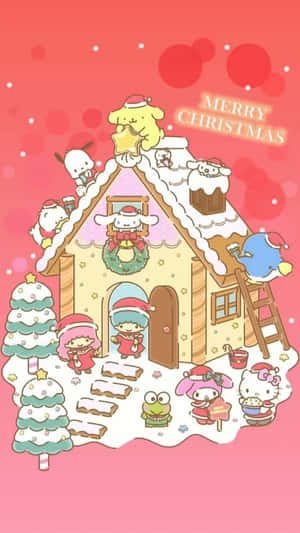 Kuromiand Friends Christmas Celebration Wallpaper