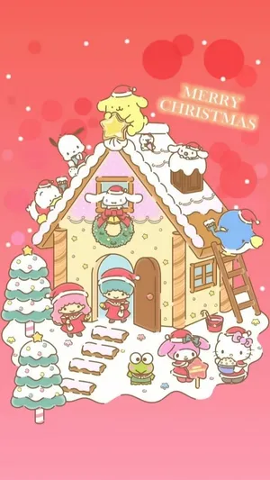 Kuromiand Friends Christmas Celebration Wallpaper
