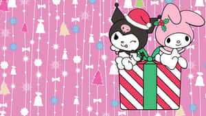 Kuromiand My Melody Christmas Celebration Wallpaper