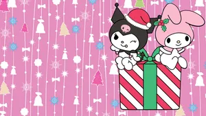 Kuromiand My Melody Christmas Celebration Wallpaper