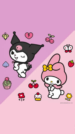 Kuromiand My Melody Cute Illustration Wallpaper