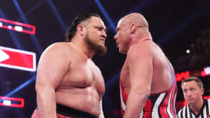 Kurt Angle Against Samoa Joe Wallpaper