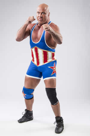 Kurt Angle Holding A Fighting Stance Wallpaper