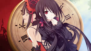 Kurumi Tokisaki Anime Clock Background Wallpaper