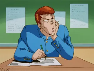 Kuwabara Studying Hard Anime Scene Wallpaper