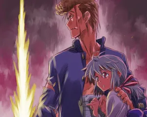 Kuwabaraand Hiei Anime Illustration Wallpaper