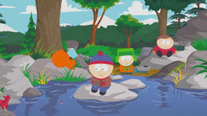 Kyle Broflovski Eric Cartman Stan And Kenny Wallpaper