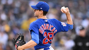 Kyle Hendricks Throwing A Baseball Wallpaper