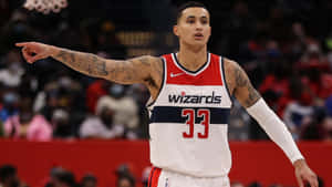 Kyle Kuzma In Wizards Jersey Wallpaper