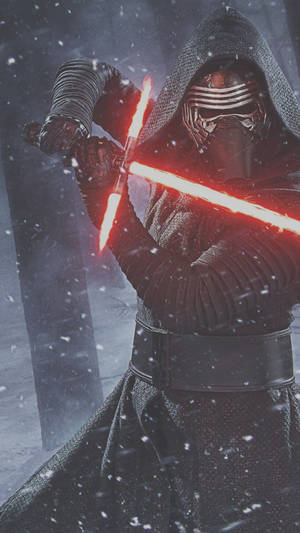 Kylo Ren Battle Stance Star Wars Iphone Wallpaper